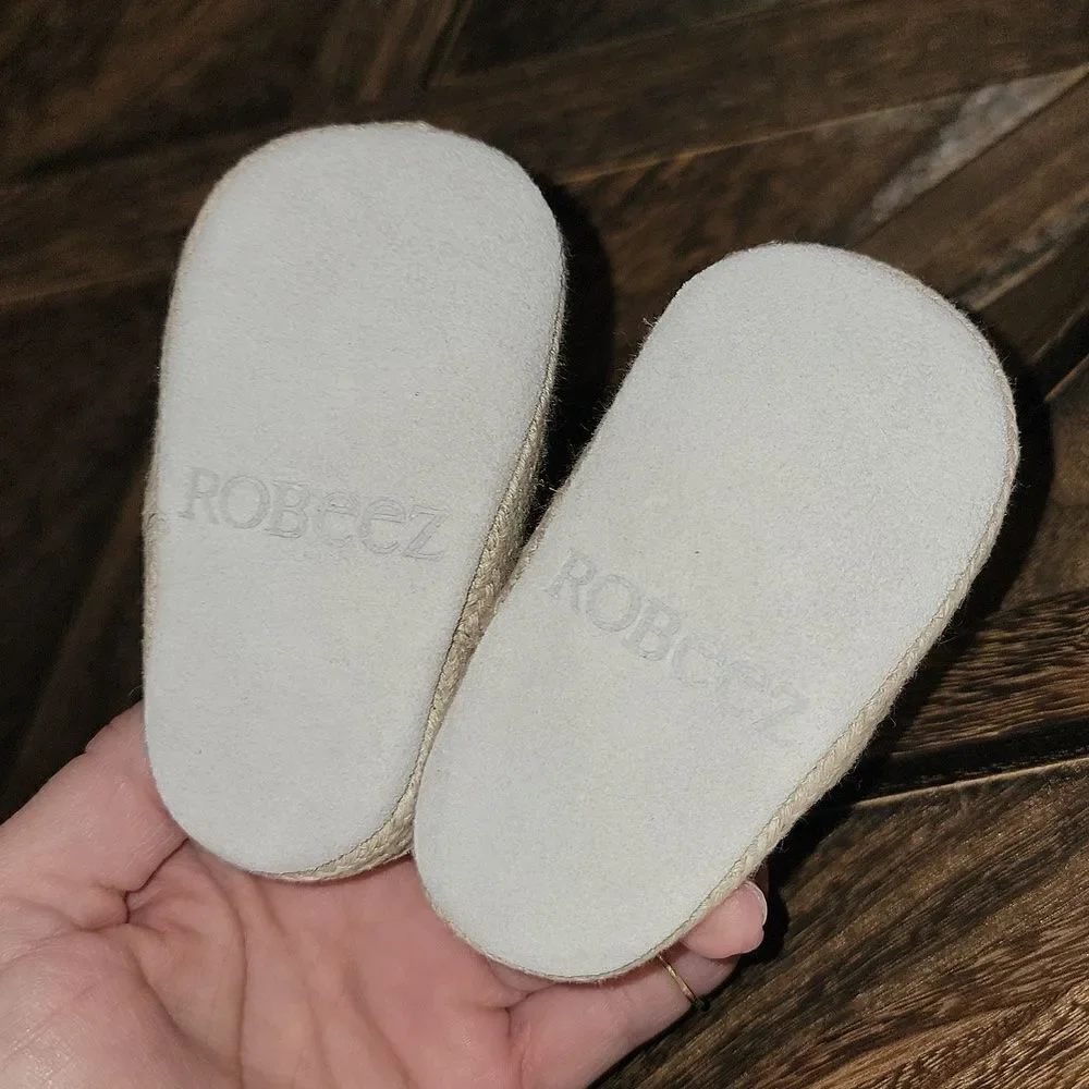 Robeez First Kicks Ellie Espadrille Snake Shimmer Leather Crib Shoes 3-6 Months